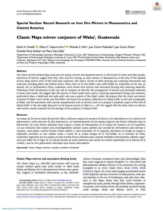Portada: Classic Maya Mirror Conjurors of Waka', Guatemala